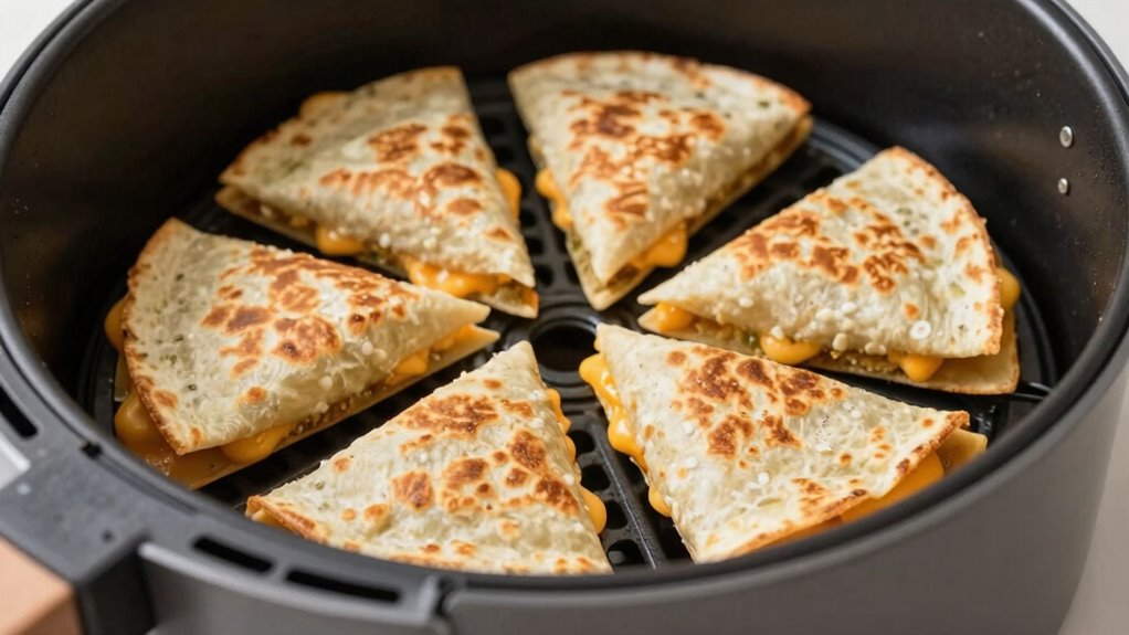arrange quesadillas evenly spaced