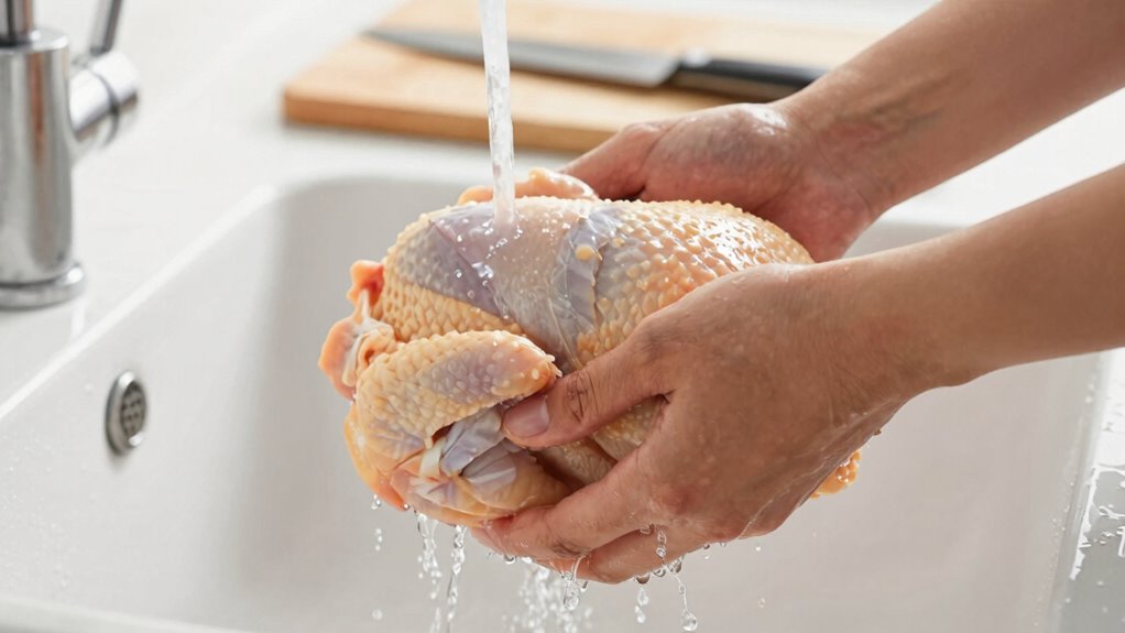 avoid washing raw chicken
