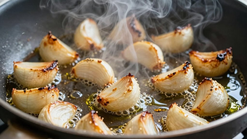 cook garlic at low heat