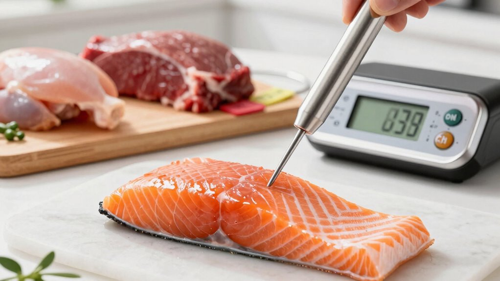 cook seafood to proper temperature