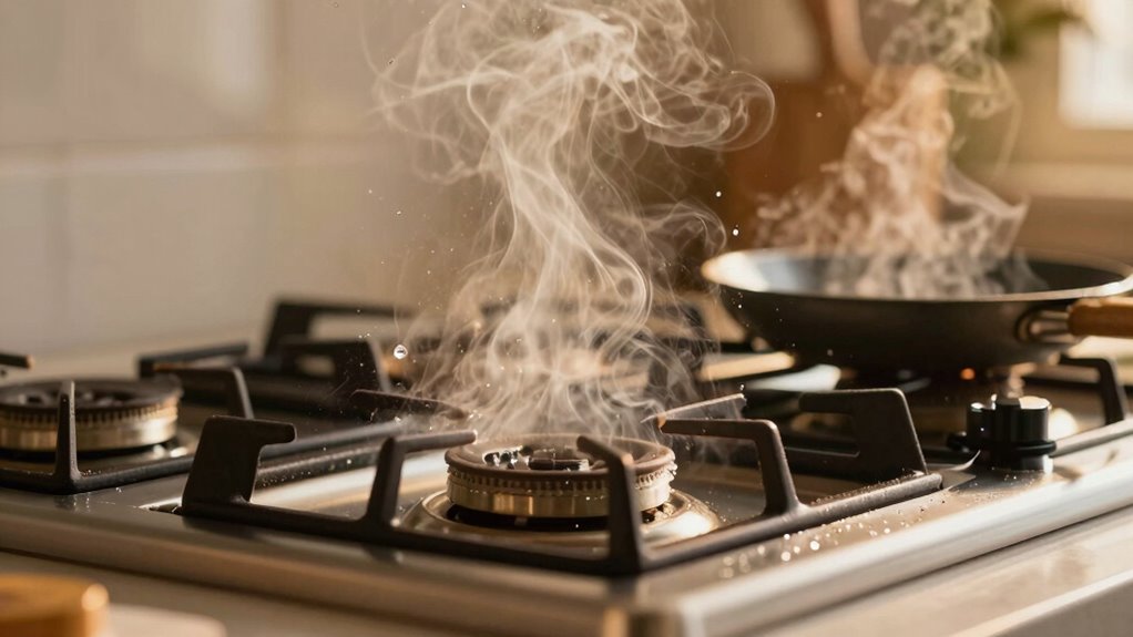 cooking oil vaporizes airborne