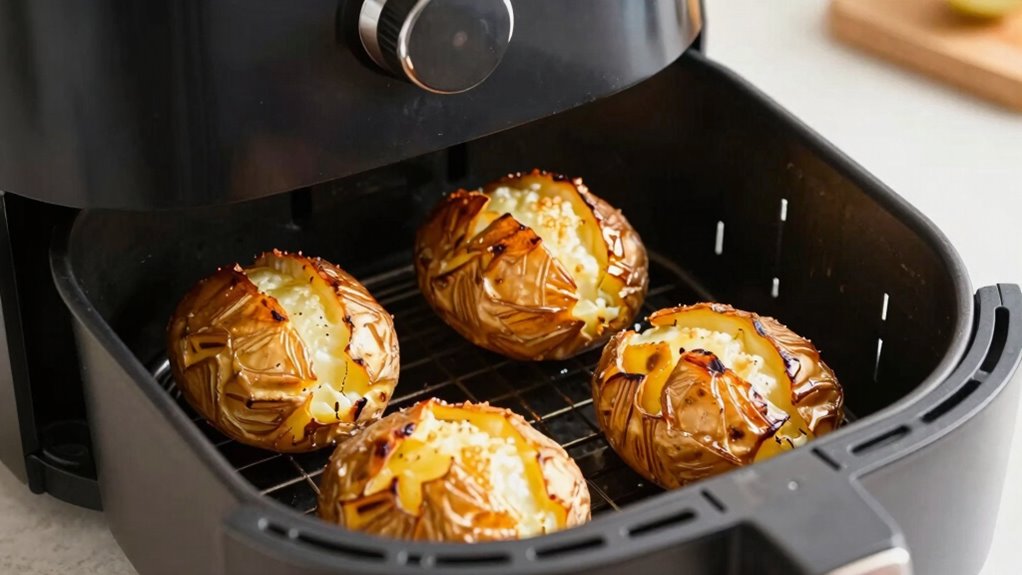 crispy fluffy baked potatoes