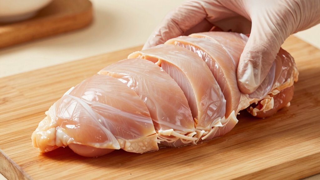 cut evenly against grain