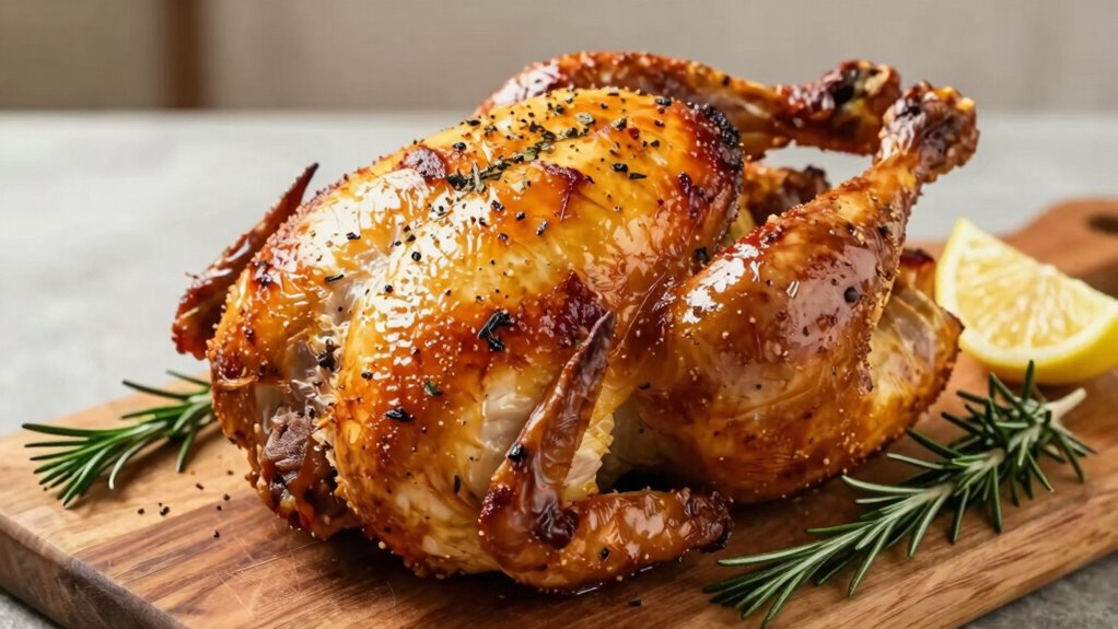 evenly cooked crispy chicken