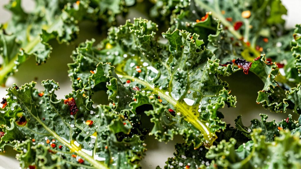 evenly seasoned crispy kale