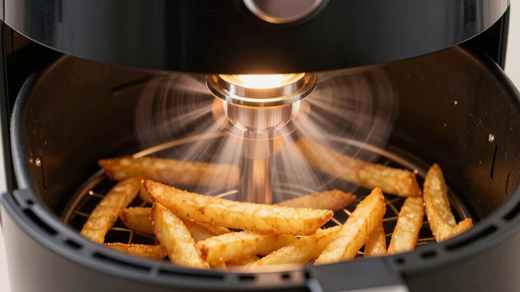 hot air circulation ensures crispiness