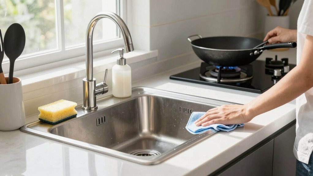 immediate cleanup keeps kitchen tidy