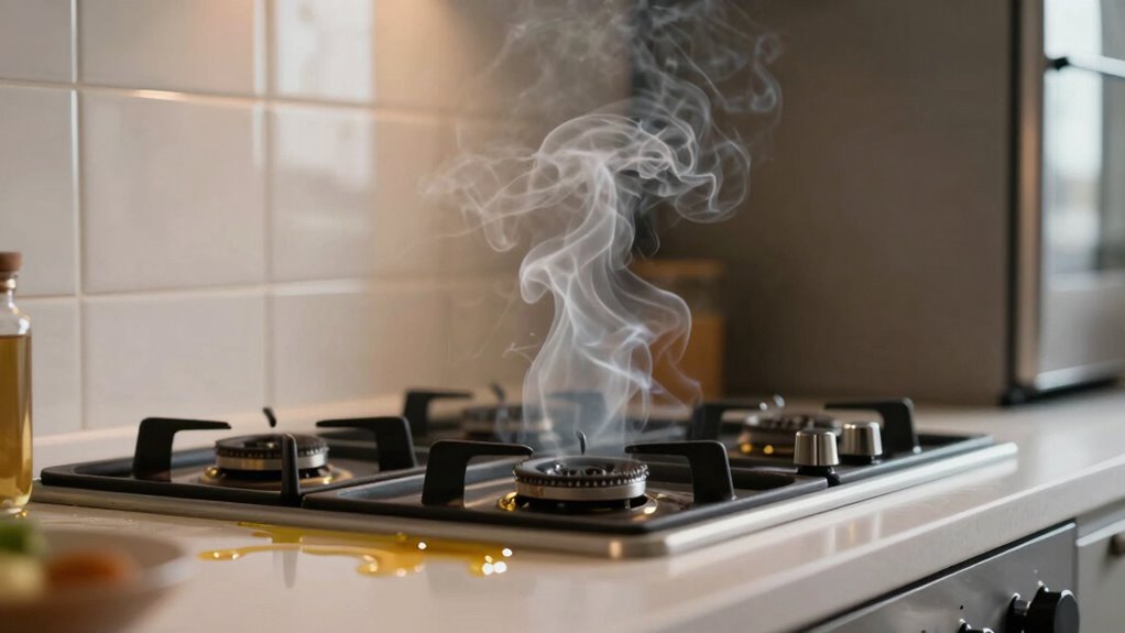 oil fumes cling persistently