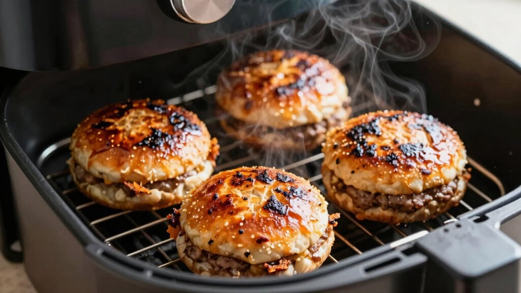 optimal air fryer burger cooking