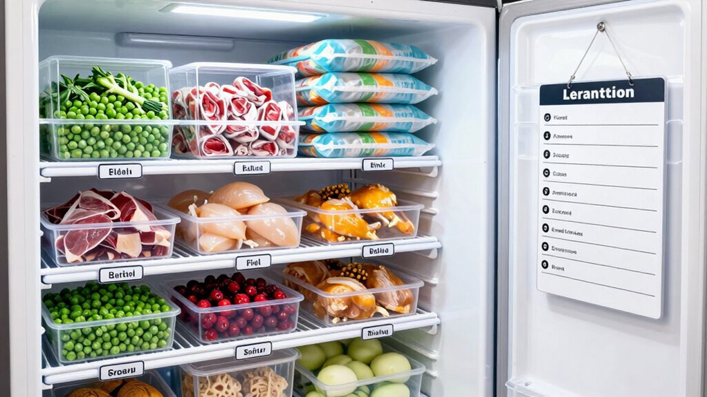 organize freezer items efficiently
