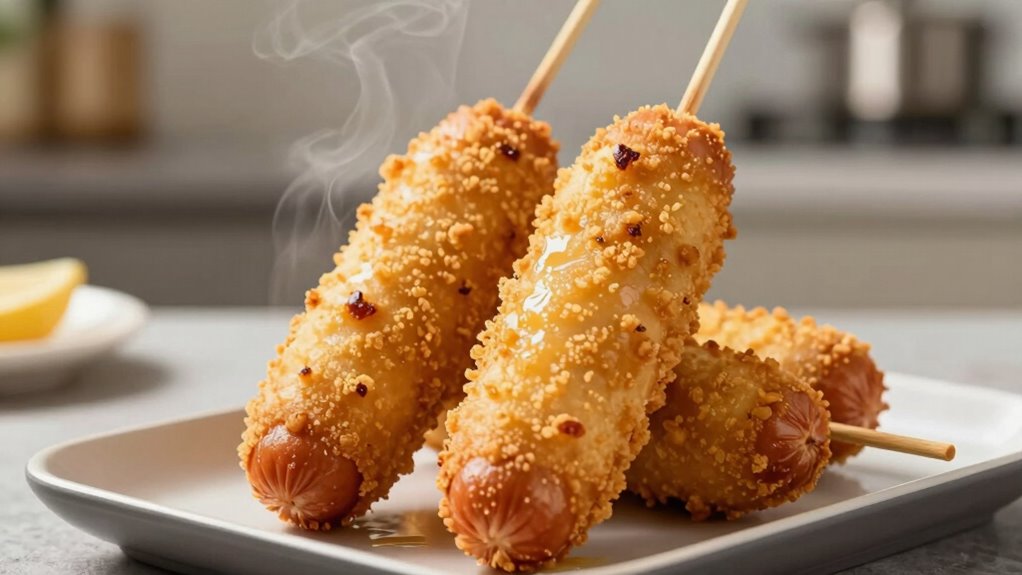 perfect crispy golden corn dogs