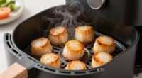 perfectly cooked air fryer scallops