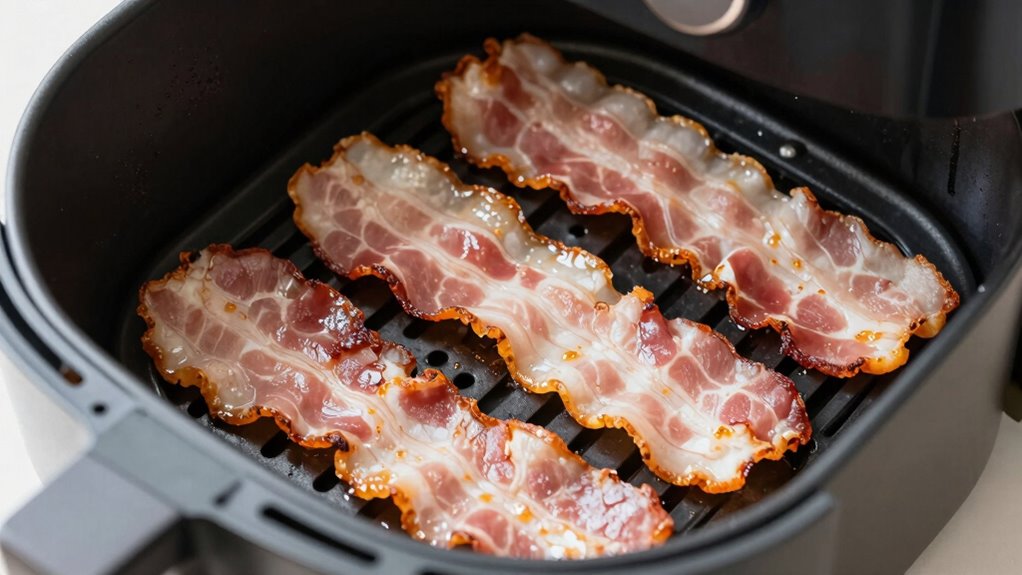prepping air fryer for bacon