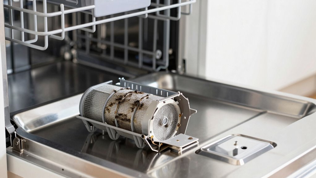 remove dishwasher filter safely