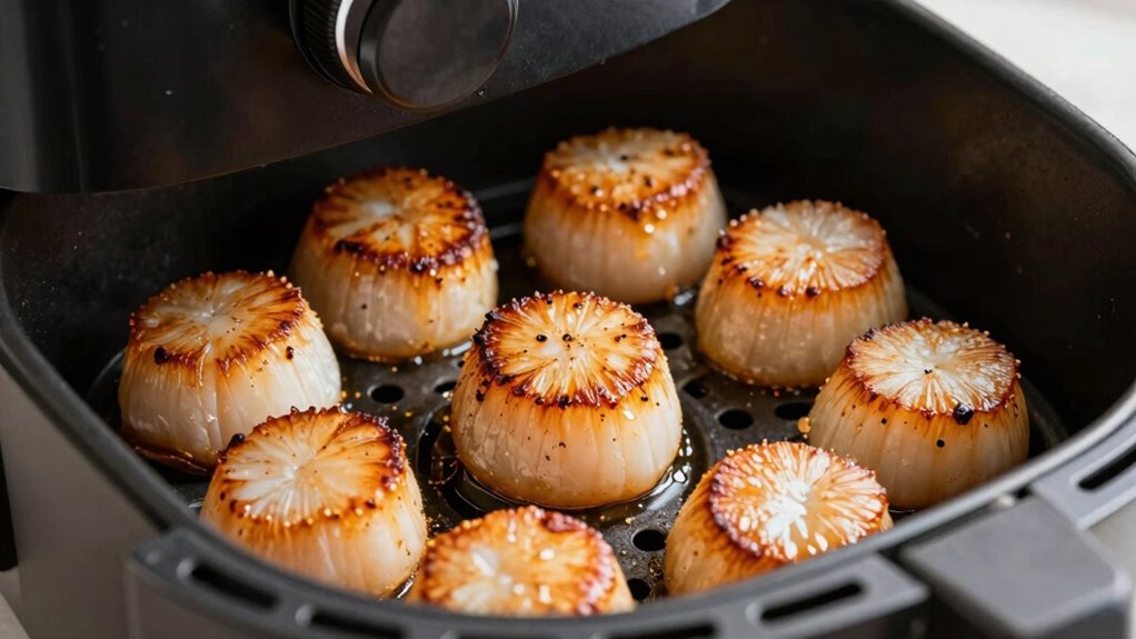 season scallops for crispiness