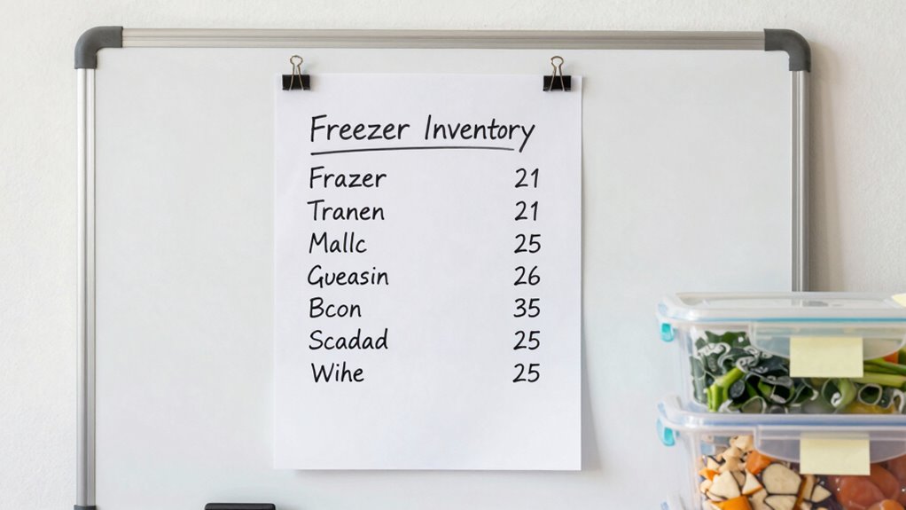 simple freezer inventory list