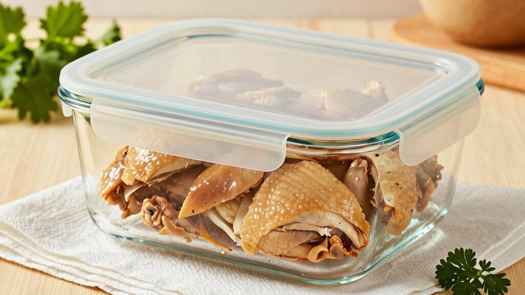 stored cooked chicken safety