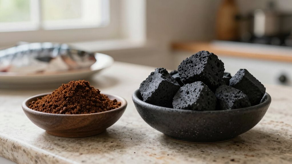 use charcoal or coffee grounds
