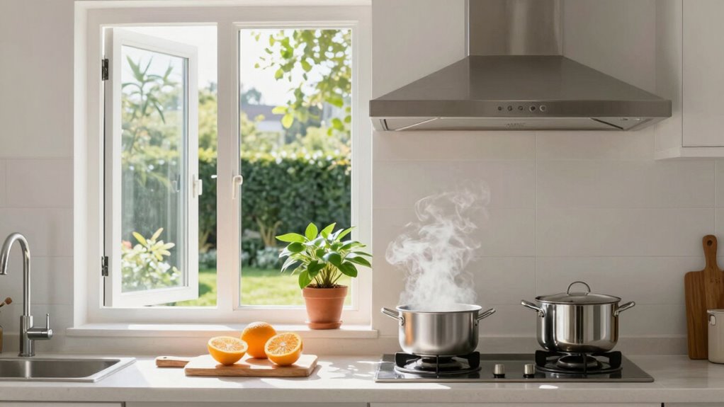 use range hood and open windows