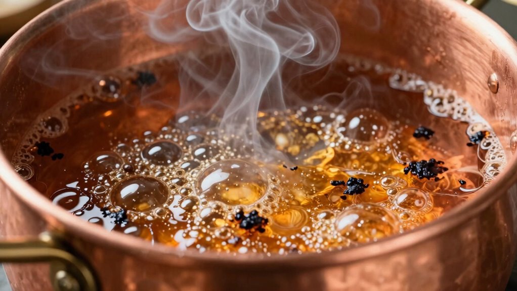 watch for smoke and bubbles