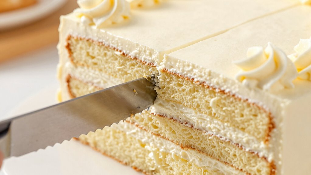 smooth clean cake slicing