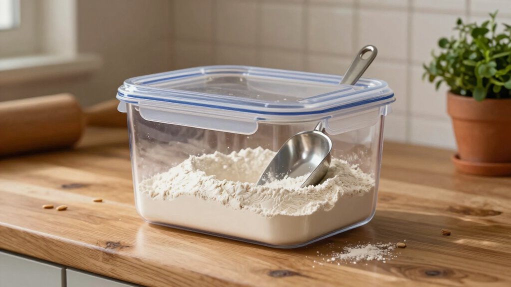 store flour in airtight containers