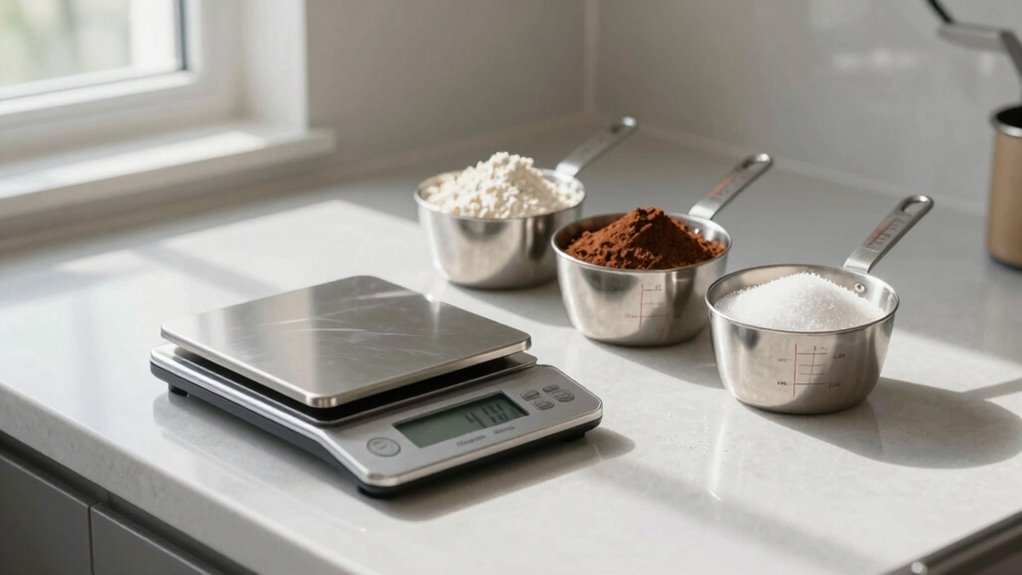 weighing ingredients ensures precision