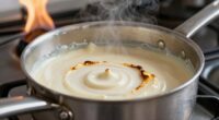 white chocolate burns quickly