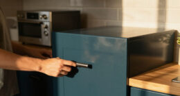 Dark Teal Cabinets Completely Changed This Dark, Dreary Kitchen