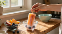 Ghiaccioli Fatti In Casa Con Pesche E Mirtilli
