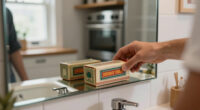 She Put Vintage Matchboxes On Her Tiny Bathroom Mirror, And It’s The Cutest Storage I’ve Seen